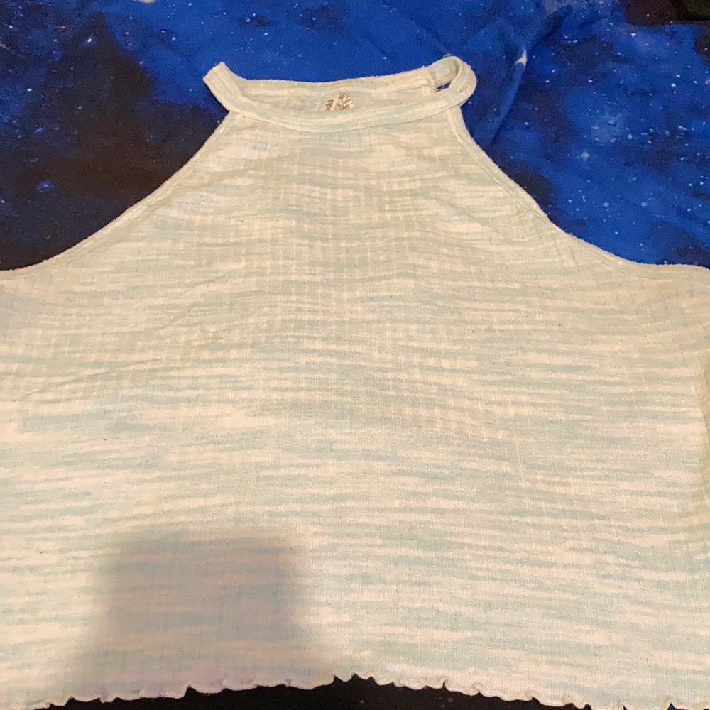 Teal crop tank top